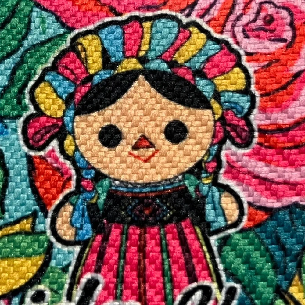Embroidered Floral Coin Bag